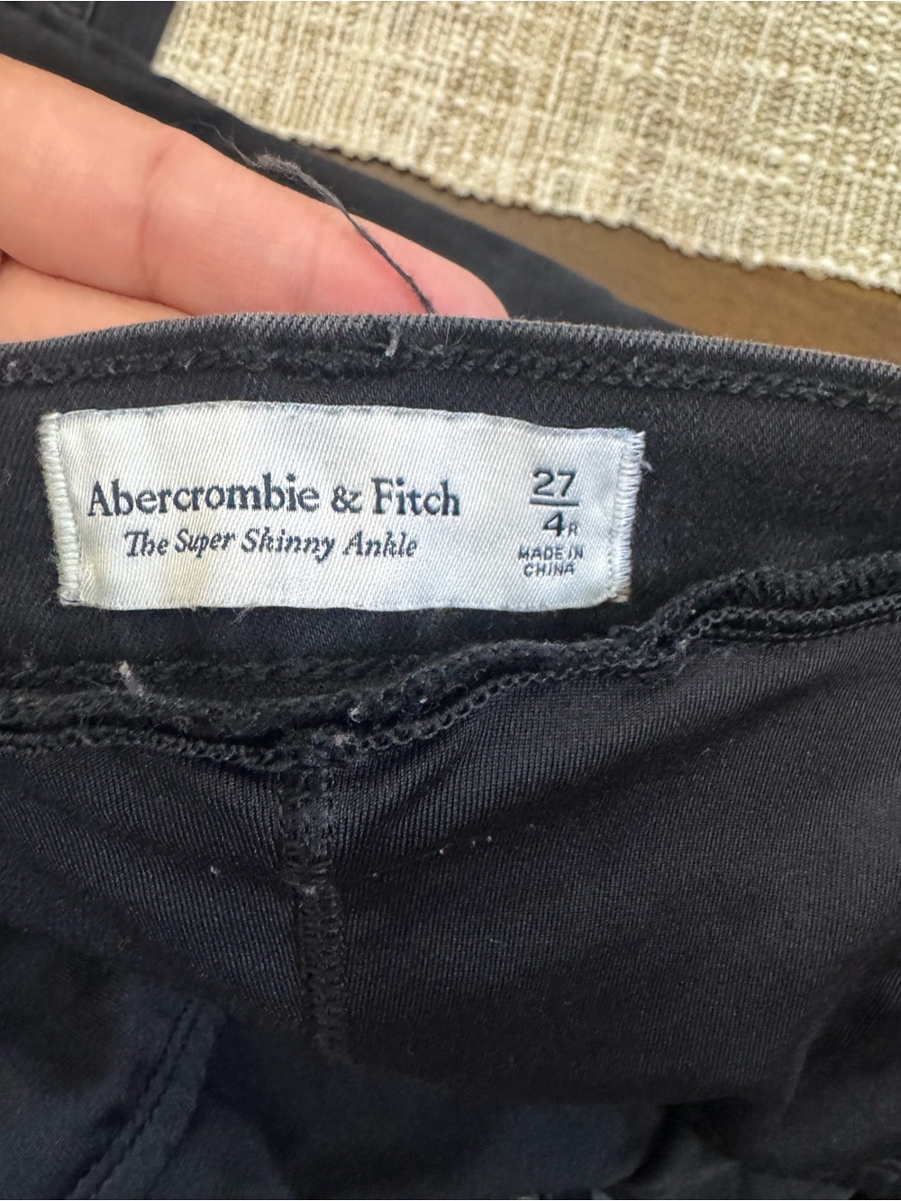 Abercrombie & Fitch Maternity Black Skinny Jeans Super Skinny Ankle Size 27/4R - Picture 5 of 7
